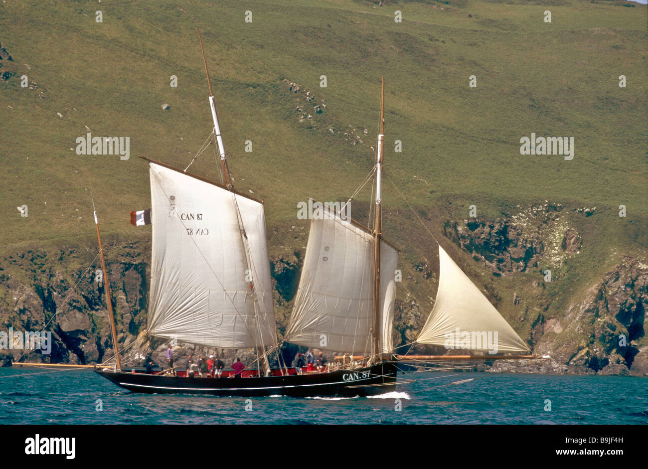 The replica 19th century French bisquine class lugger fishing vessel La