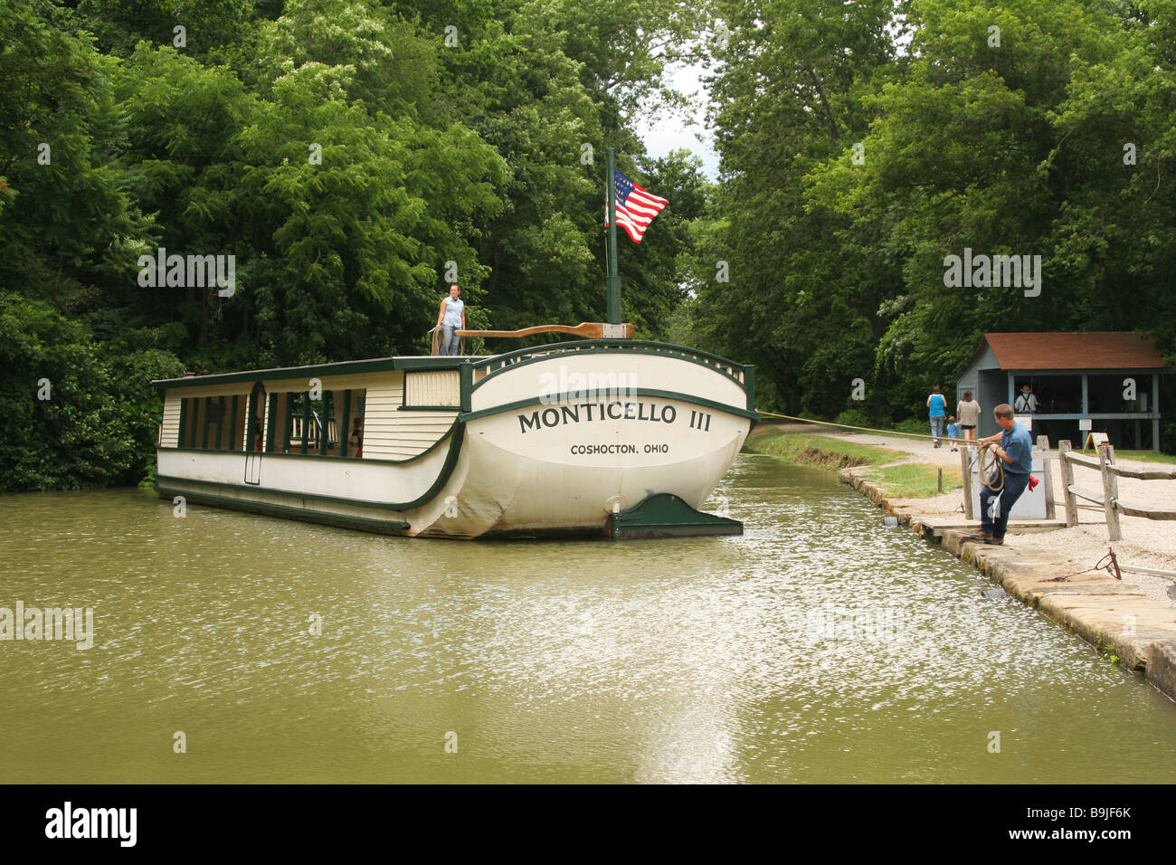 Monticello 3 Canal Boat on the Ohio Erie Canal Coshocton Ohio Stock