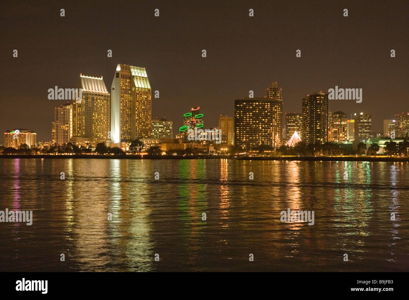 San Diego, California skyline at night Stock Photo - Alamy