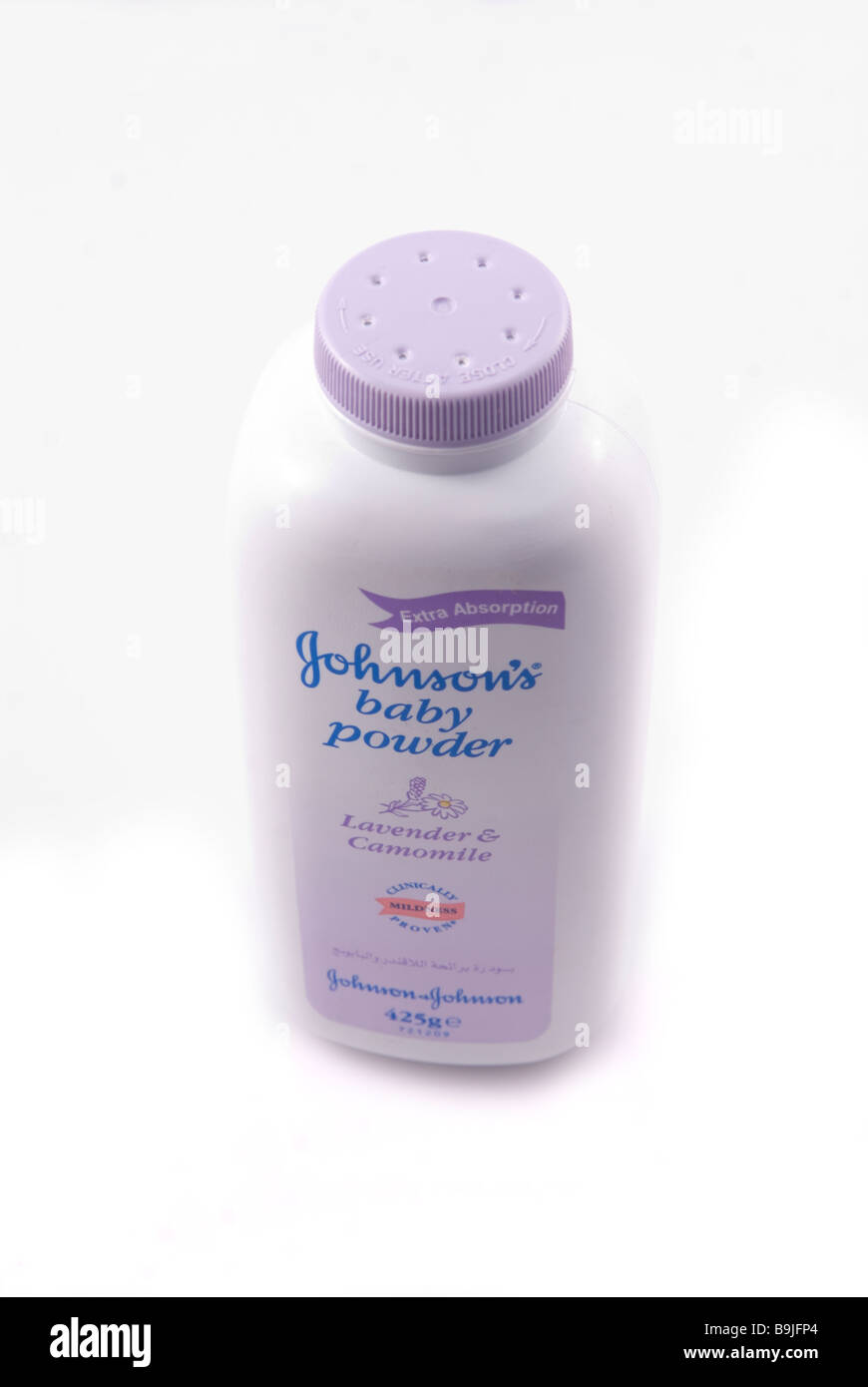 Johnson's baby powder tub cutout against a white background Stock Photo