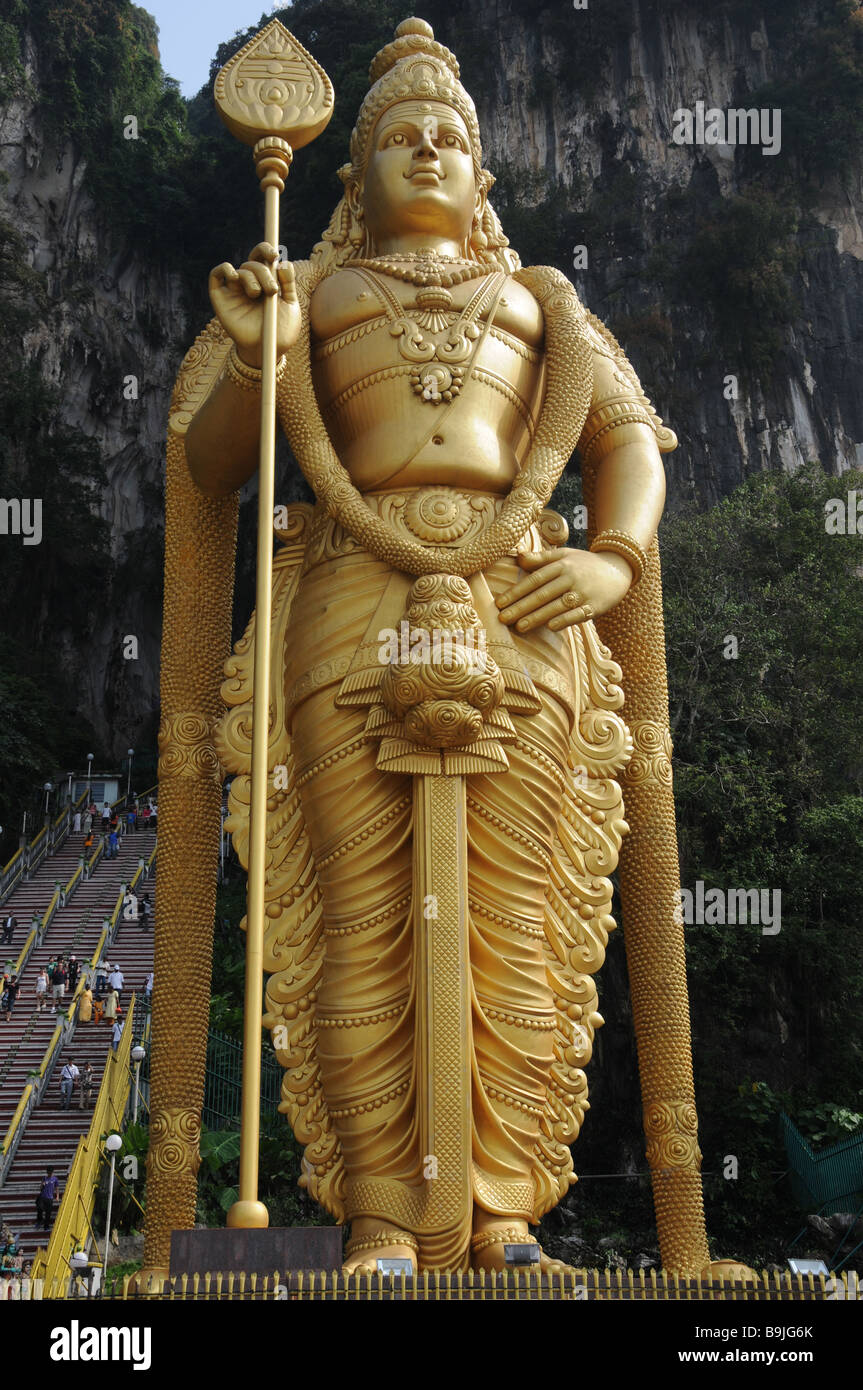 The golden statue of Muruga, also known as Lord Subramaniam at the ...