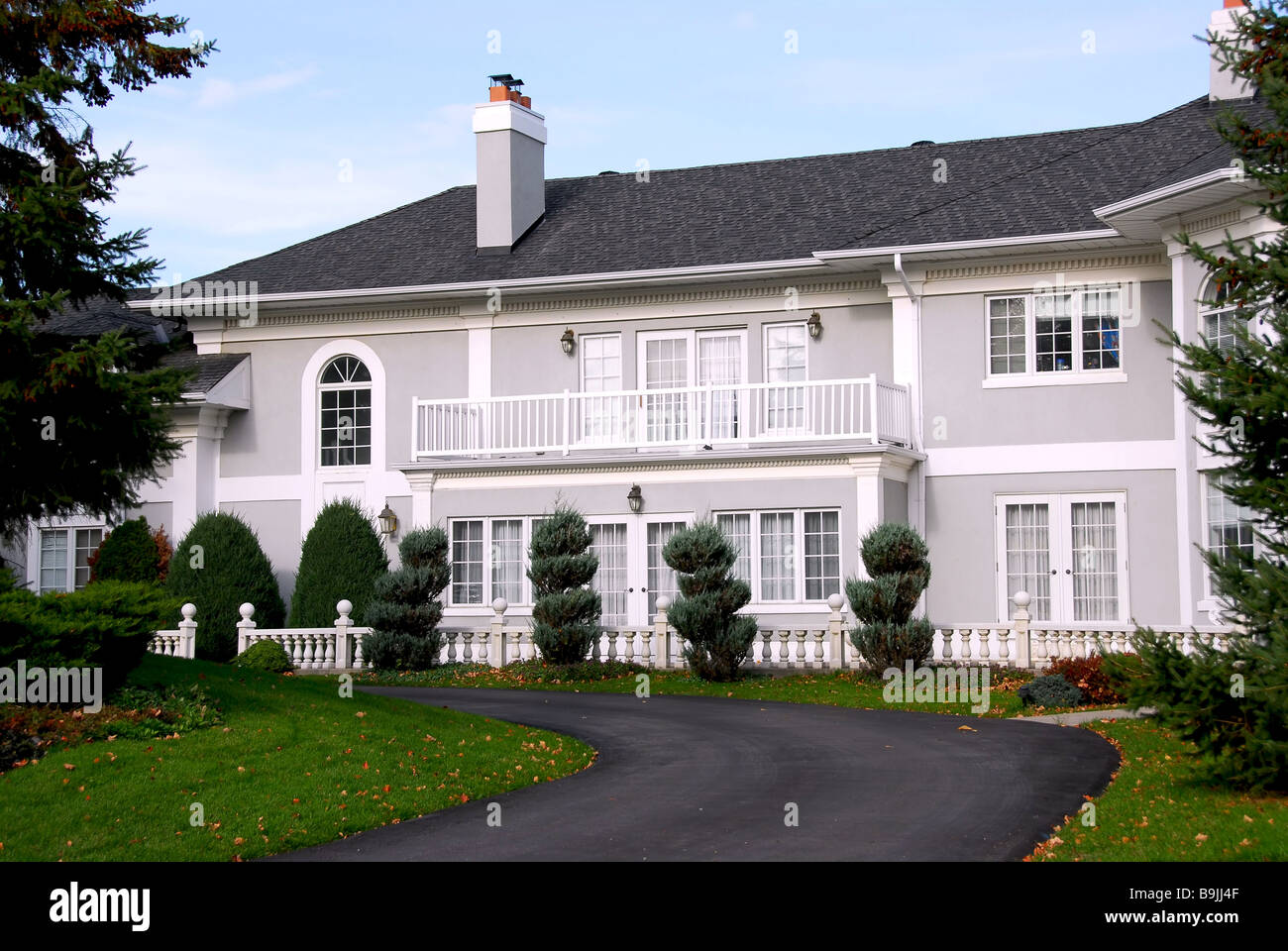 Beautiful mansion in grey and white color Stock Photo