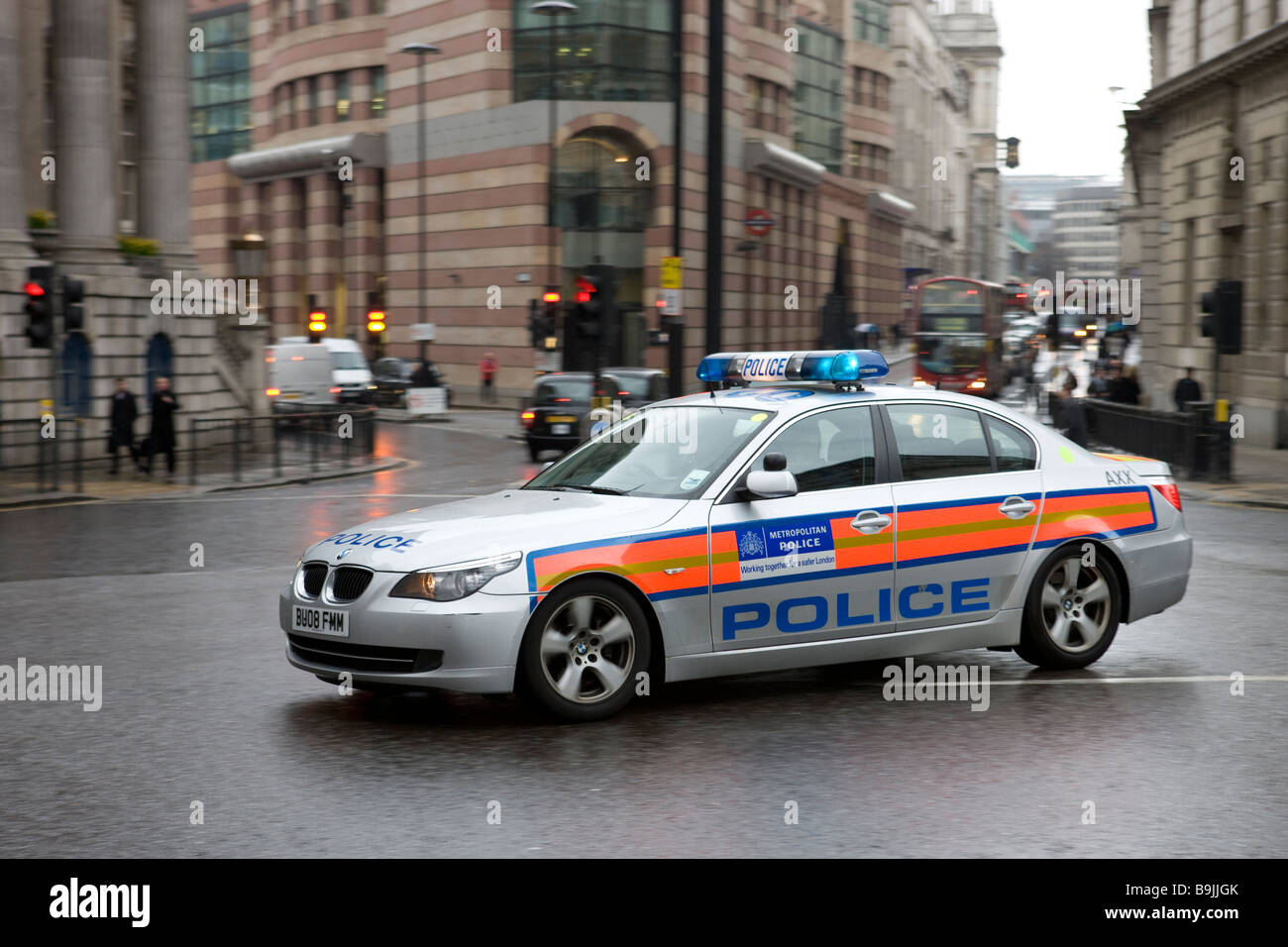 Police Car in London England Stock Photo