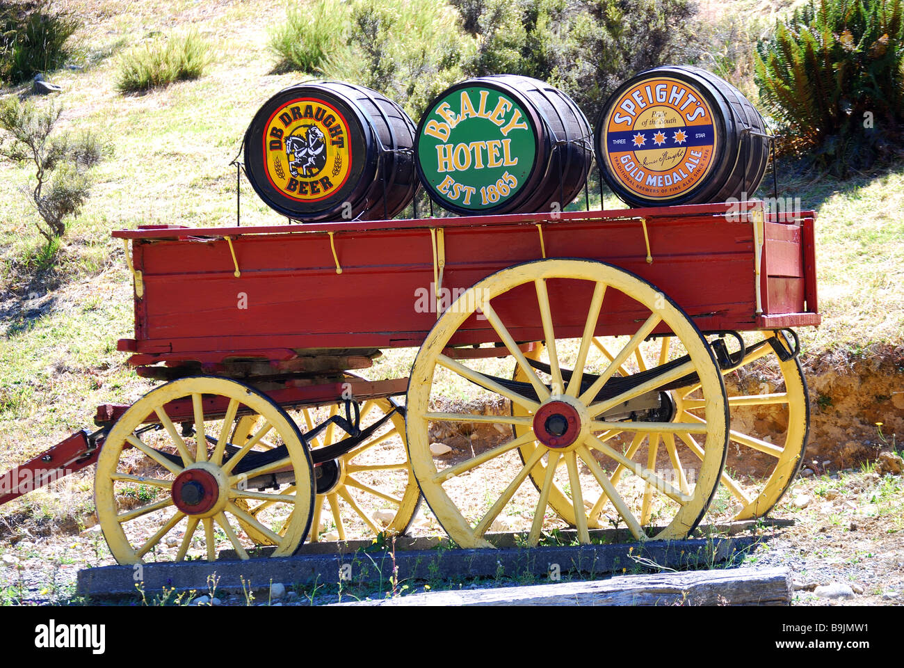 Bealey Hotel sign, Arthur's Pass National Park, Canterbury, South Island, New Zealand Stock Photo