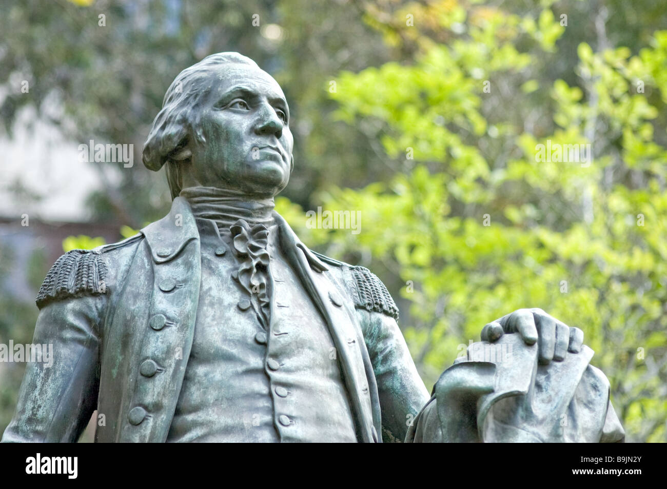 A statue of Washington, down town civic center area, Los Angeles