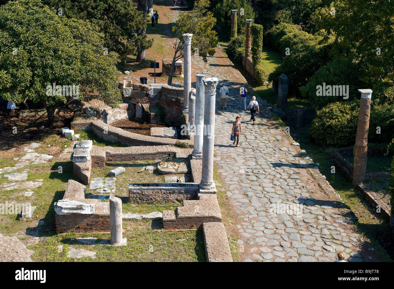 Italy, Lazio, Ostia Antica, Decumanus Maximus, main street that crosses the city Stock Photo