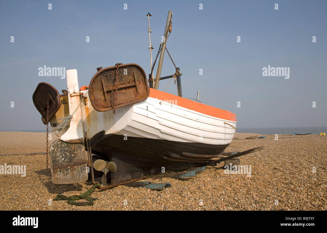 Fishing boats on the beach Aldeburgh Suffolk England Stock Photo