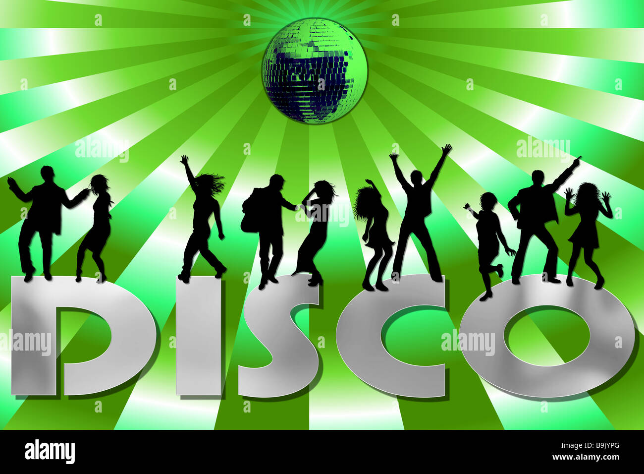 disco party green Stock Photo