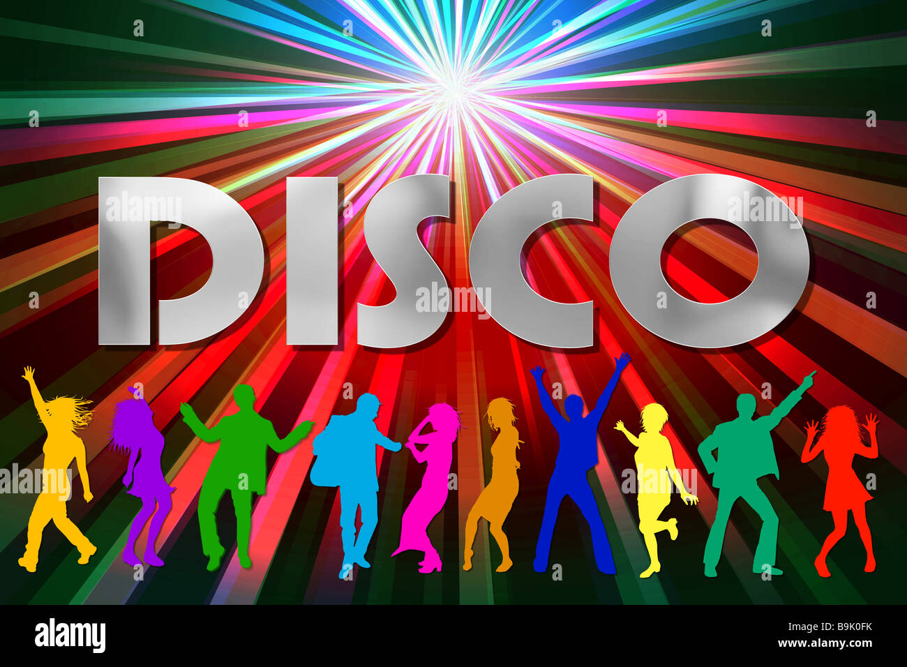 disco party colors Stock Photo