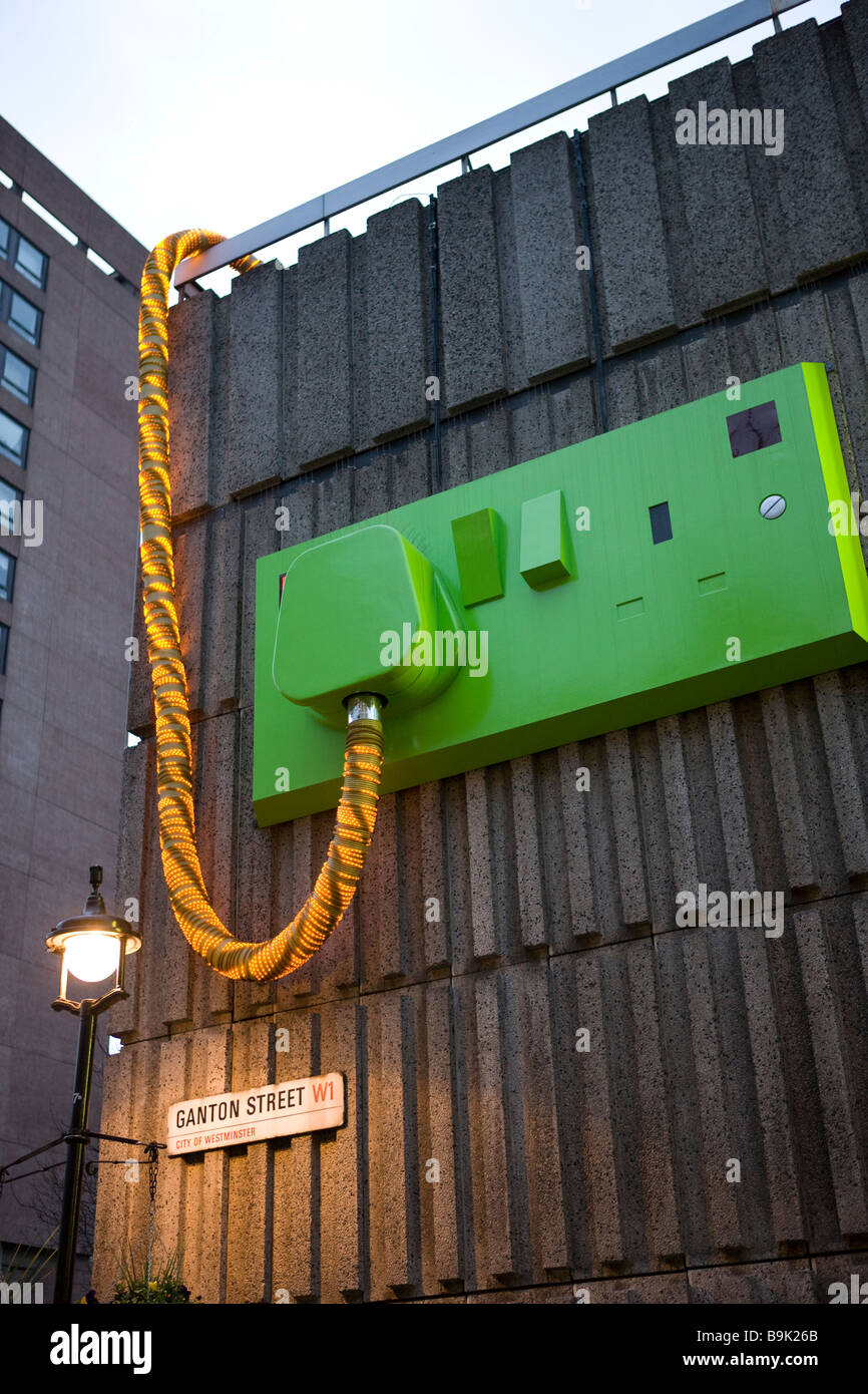 Giant Plug in Soho London England Stock Photo Alamy