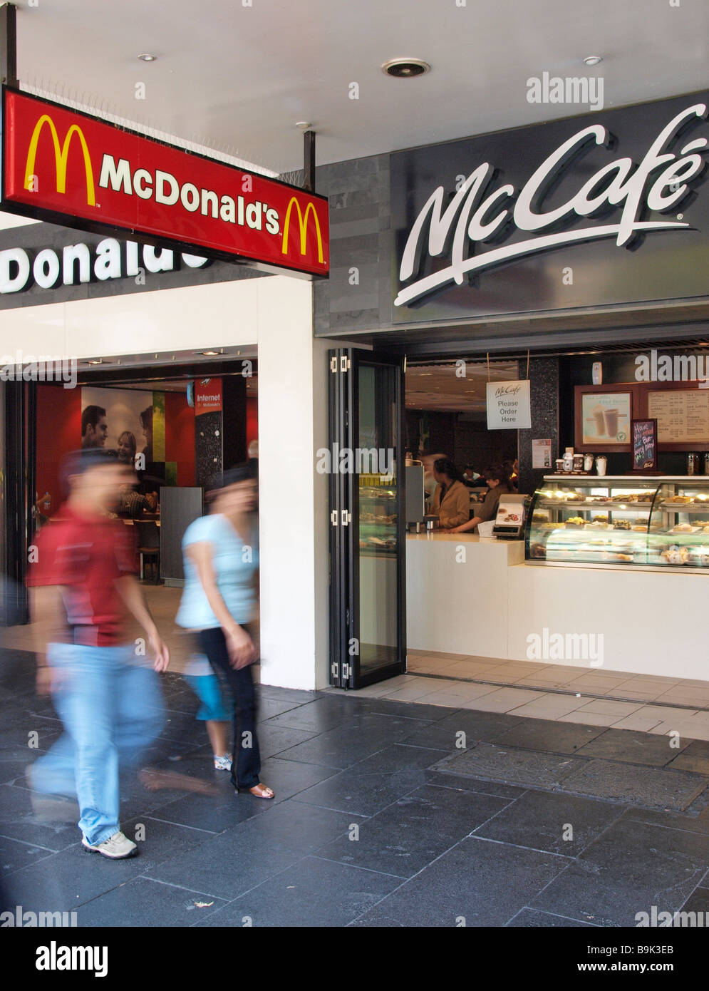 McCAFE ON SWANSTON STREET  MELBOURNE VICTORIA AUSTRALIA Stock Photo