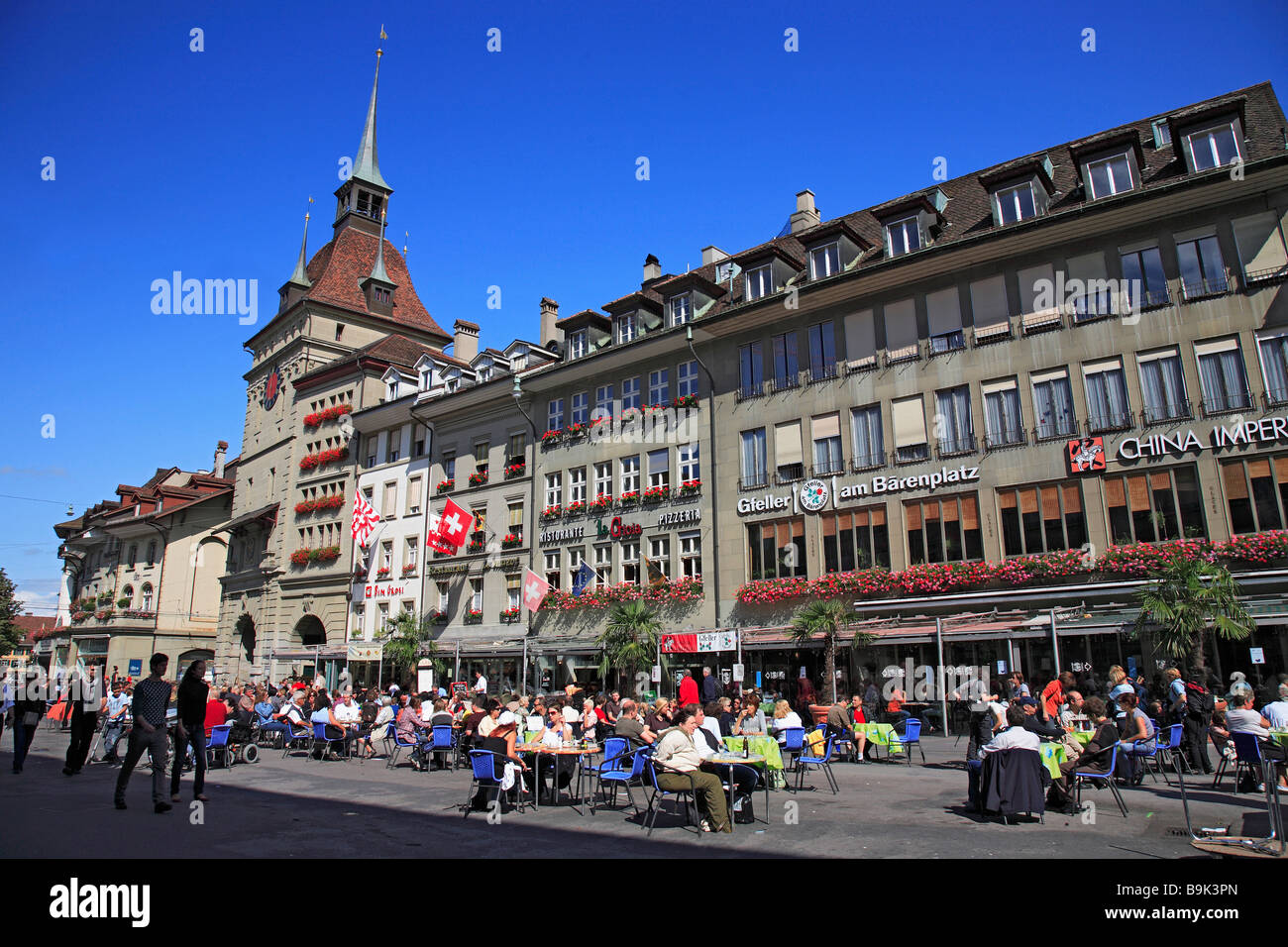 city centre at the Bärenplatz of Bern Switzerland Stock Photo