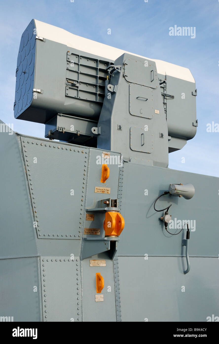 Cassete missile system on board a frigate Stock Photo
