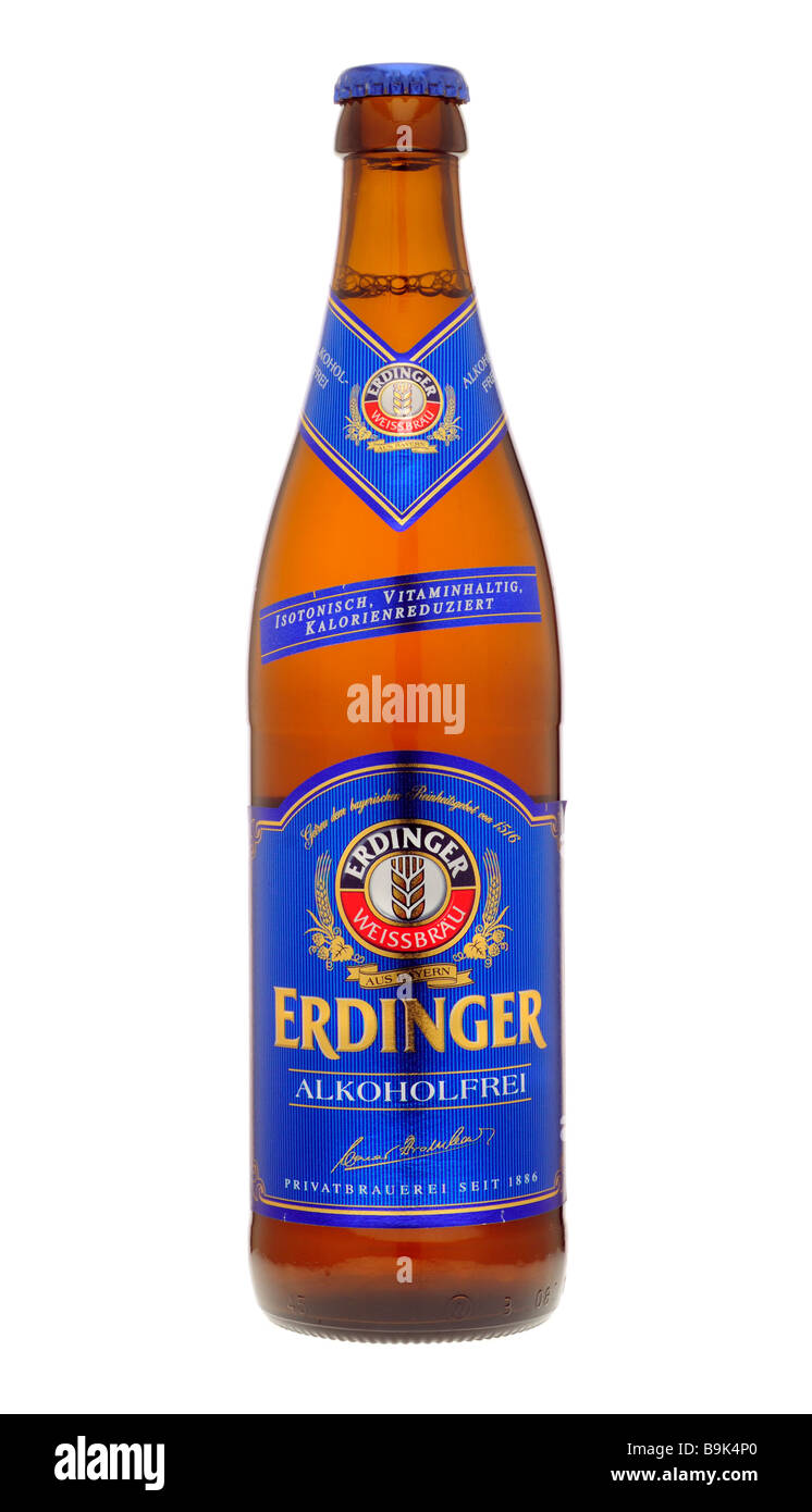 Bottle of Erdinger Non-Alcoholic Lager Stock Photo