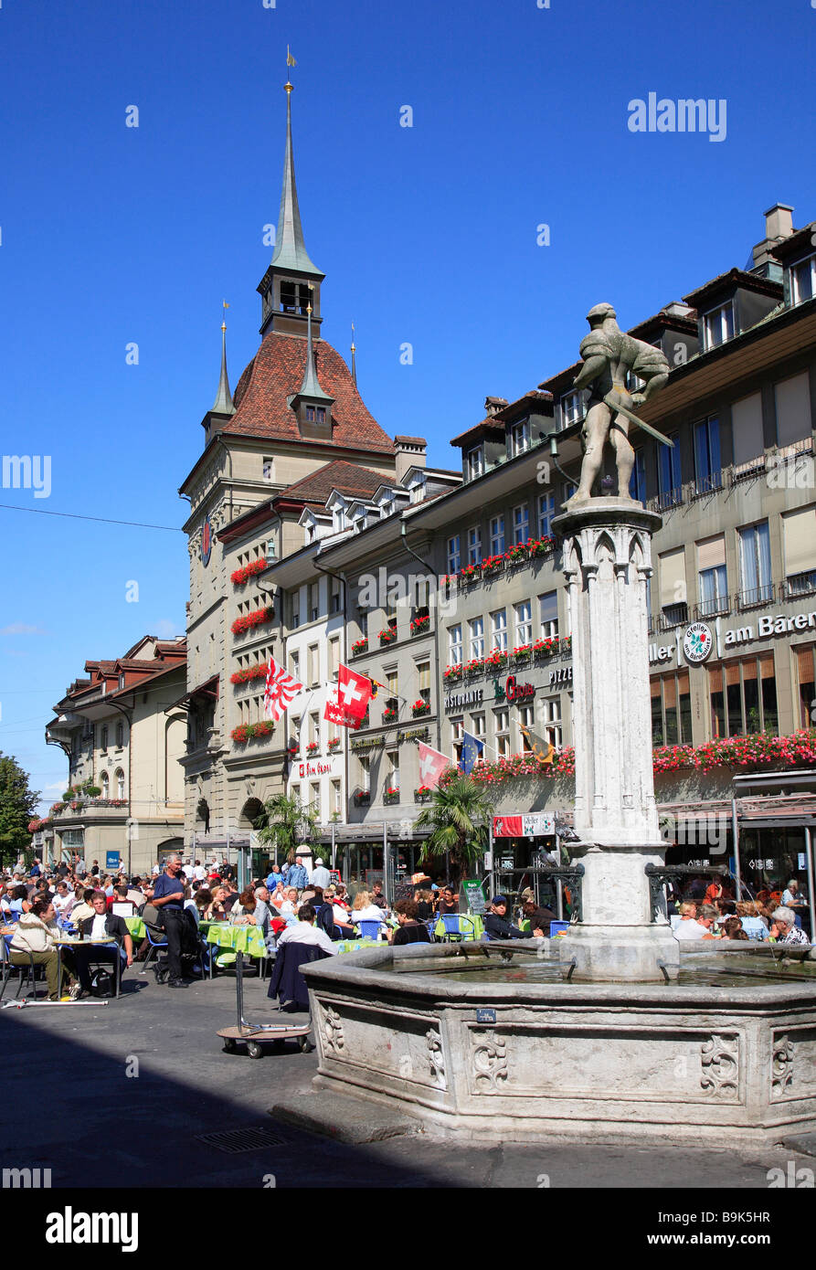 city centre at the Bärenplatz of Bern Switzerland Stock Photo