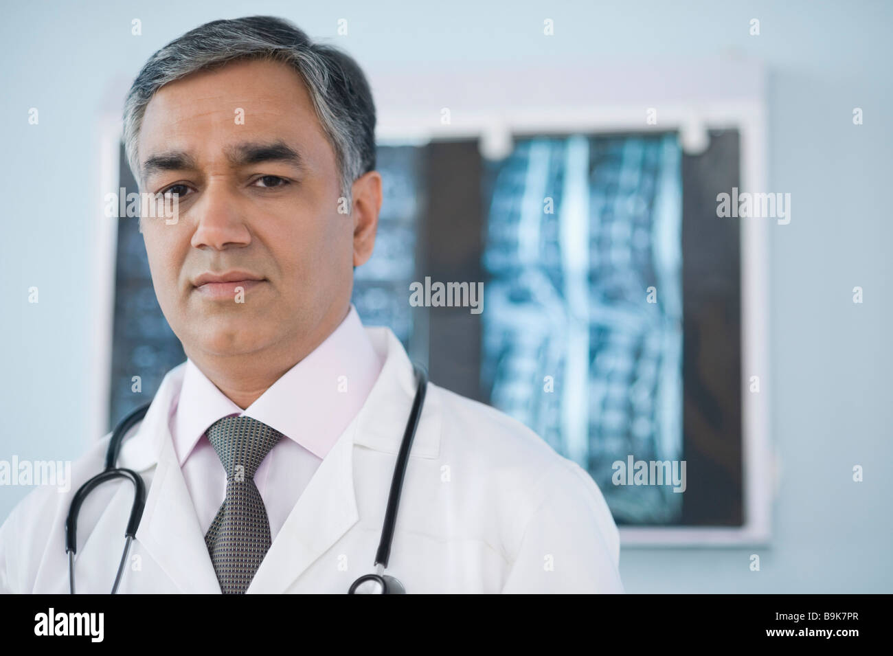 Portrait of a doctor in a hospital Stock Photo
