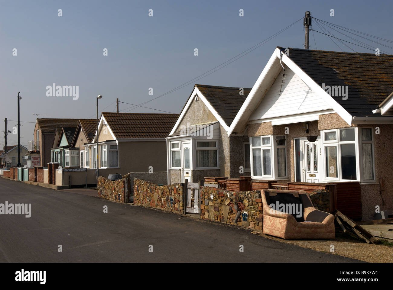 Residential properties, Jaywick near ClactononSea, Essex, UK Stock