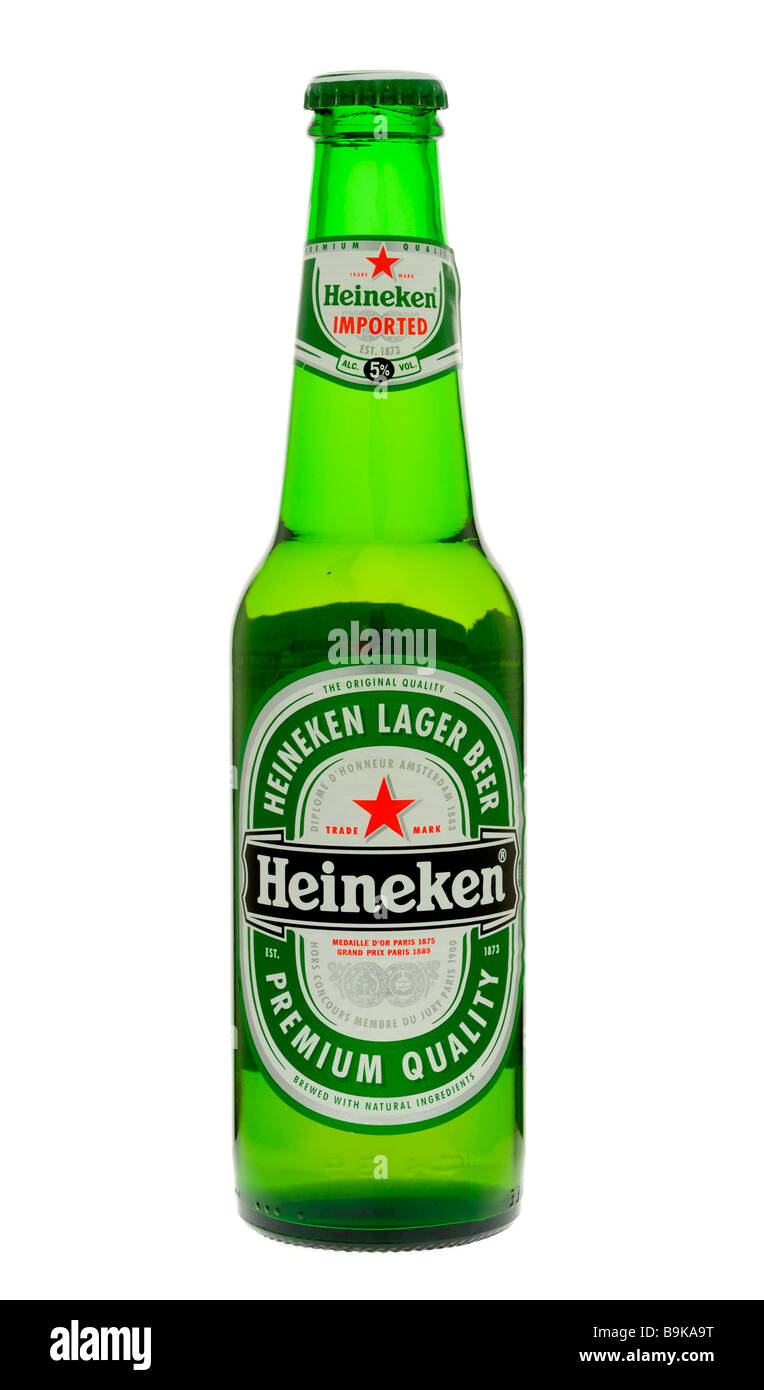Bottle of Heineken Beer Stock Photo
