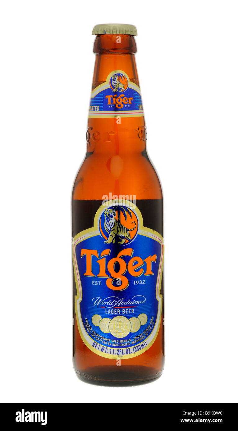 Bottle of Tiger Lager Stock Photo
