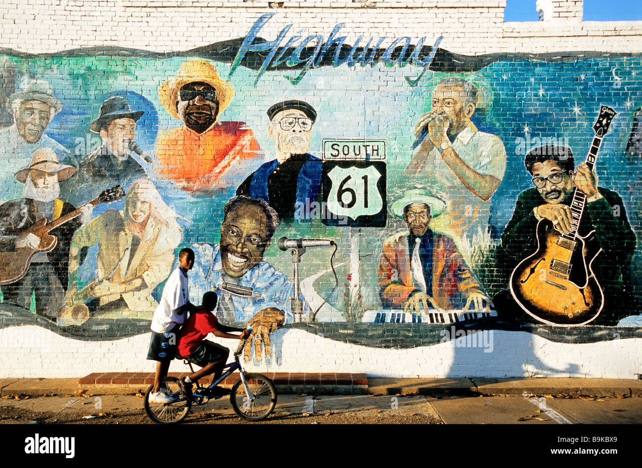 United States, Mississippi, Greenville, Blues Highway, Route 61 mural