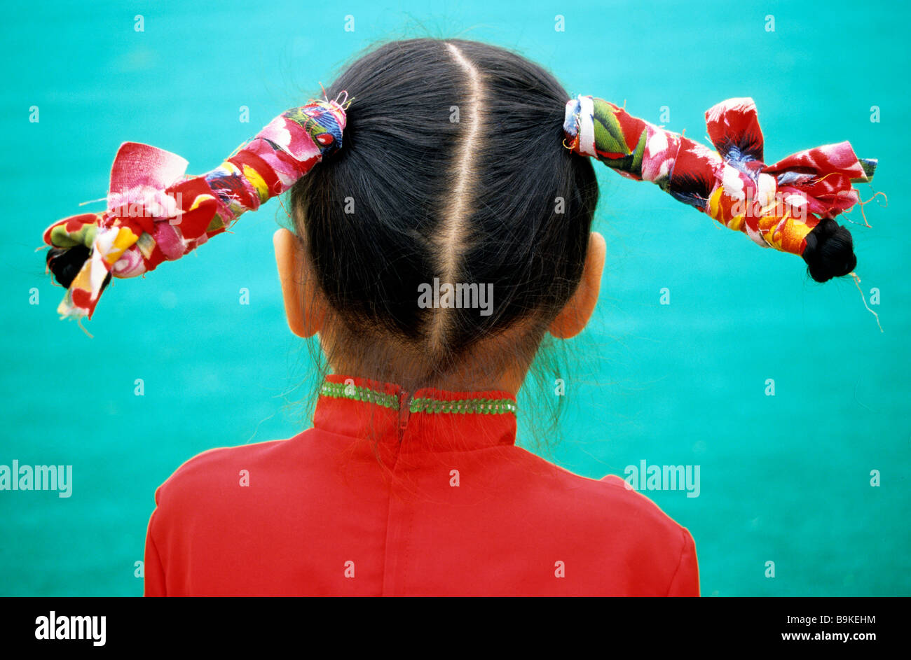 China, Sichuan Province, Chengdu, little girl from a band Stock Photo
