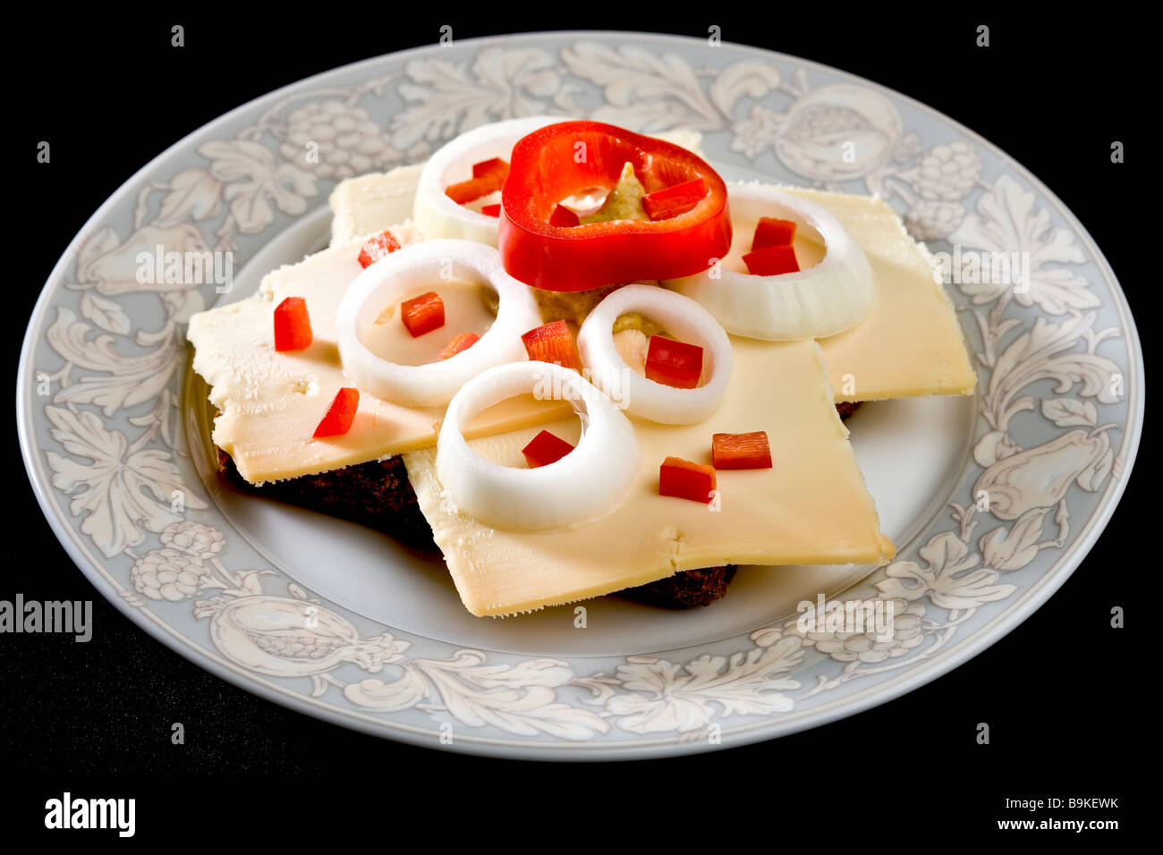 Cheese sandwich on a plate Stock Photo
