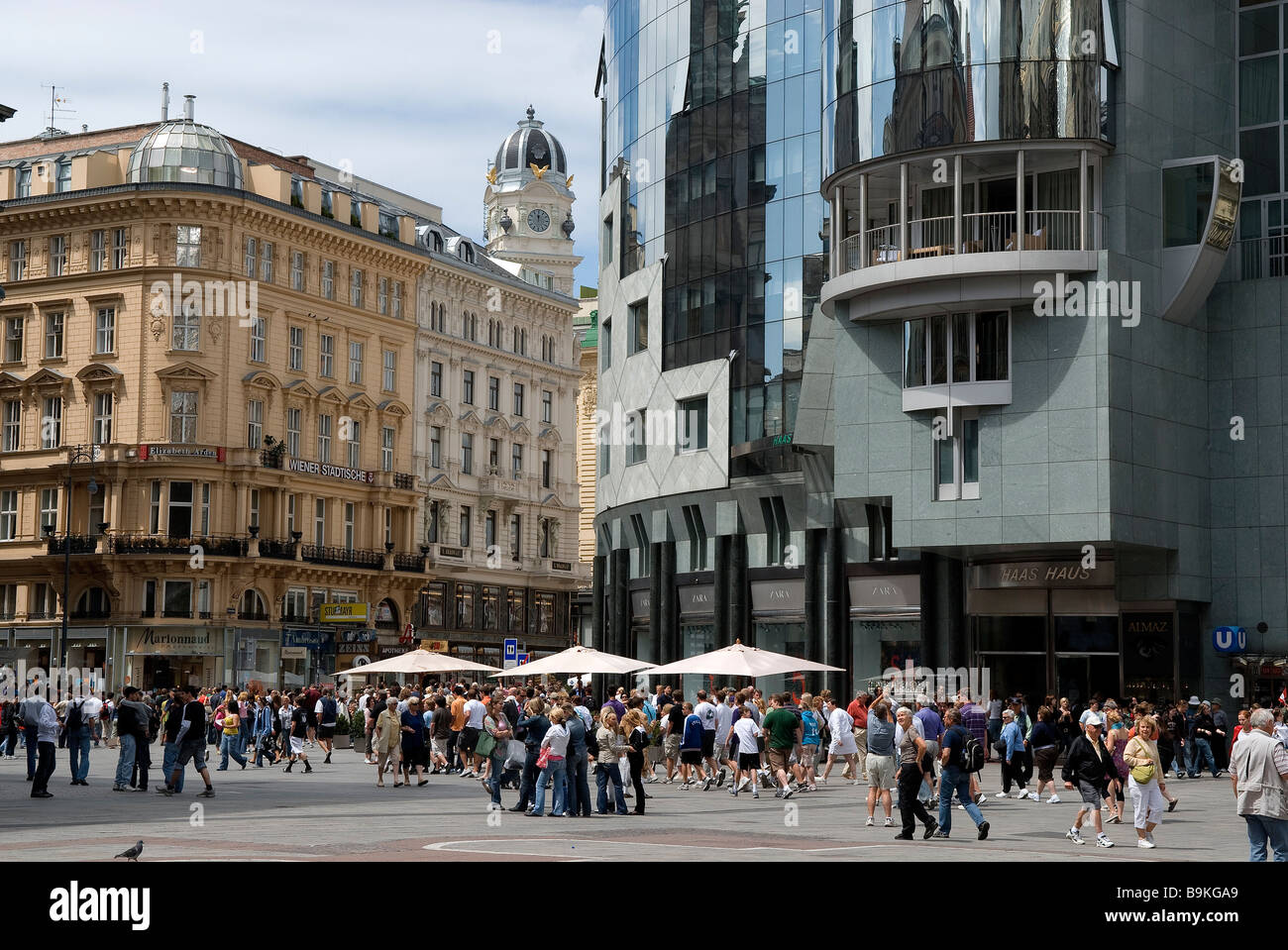 Austria Vienna Stephansplatz The Haas Haus To The Right By