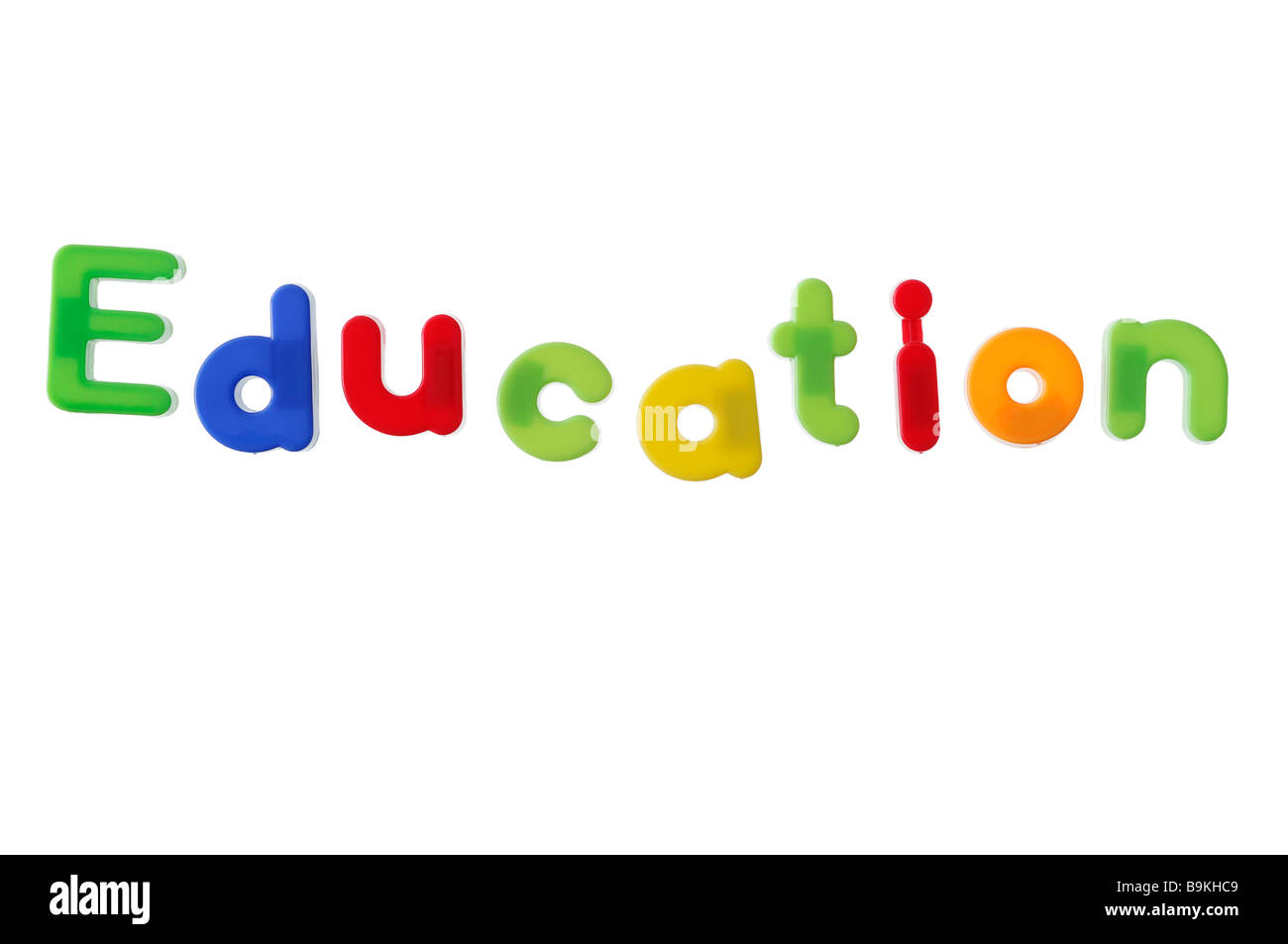 Education Written with Magnetic Letters Stock Photo