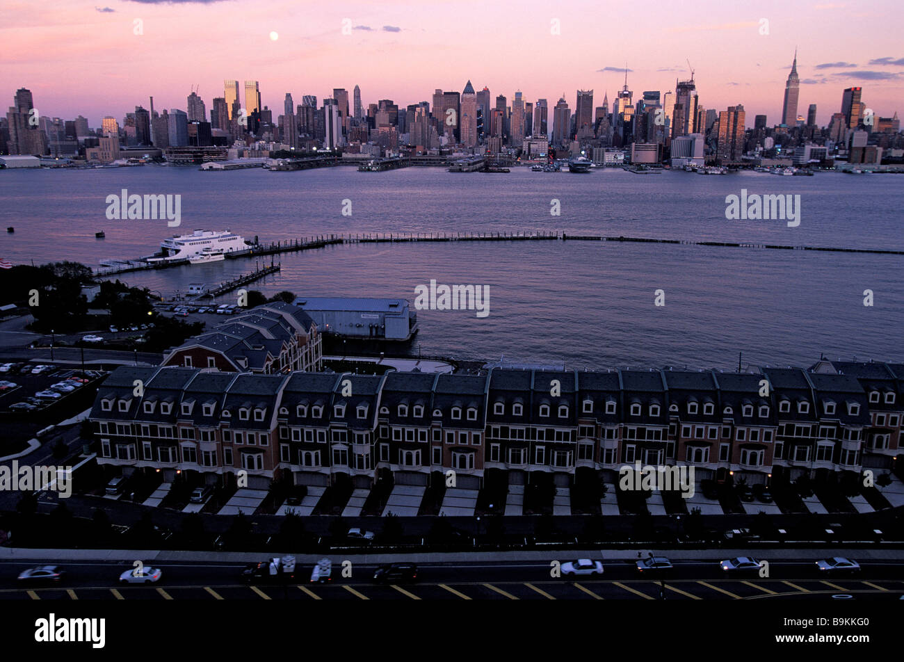 United States, New York City, Skyline From The New Jersey Stock Photo ...