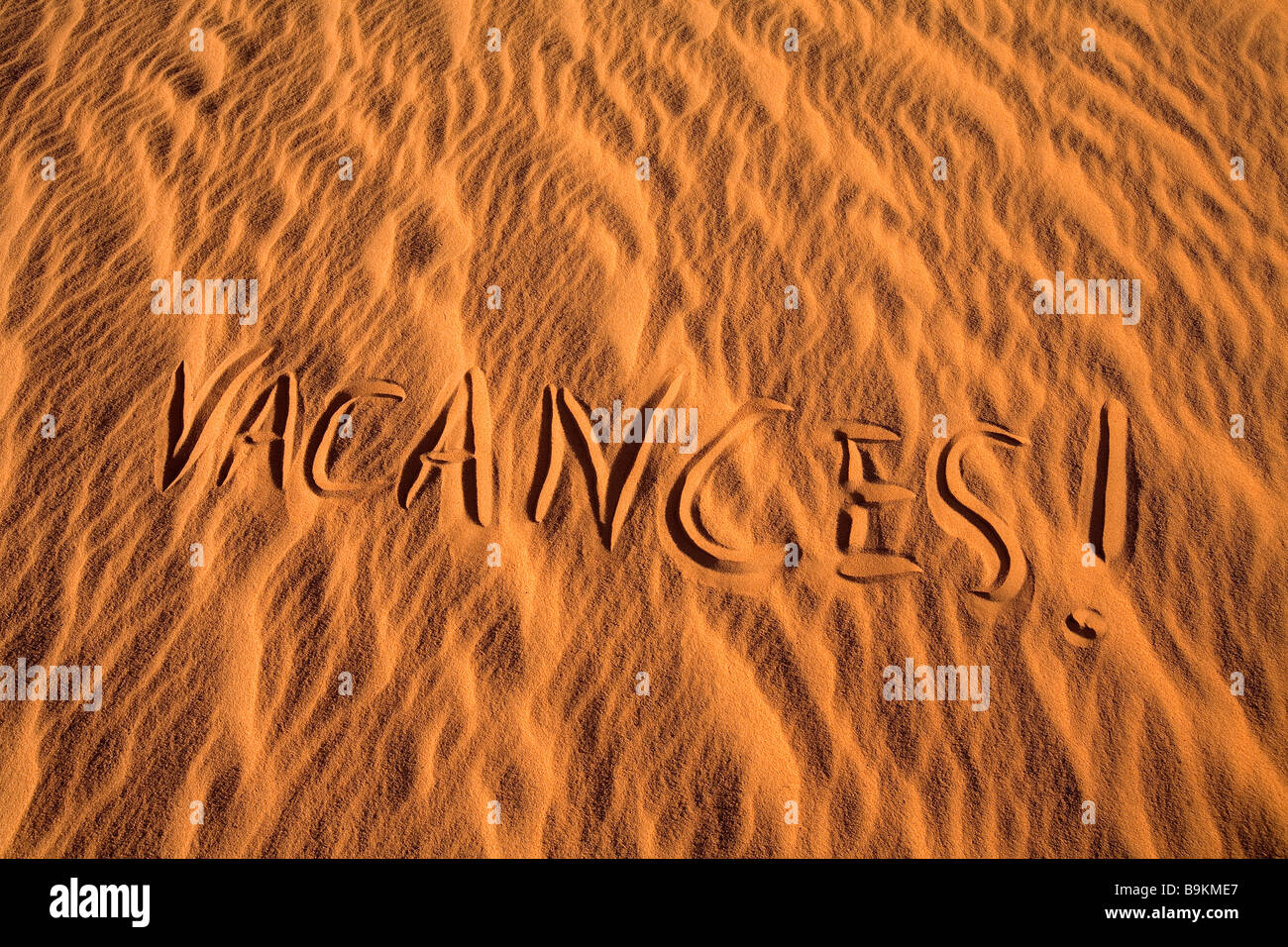 Mauritania, Adrar, Holidays written in the sand Stock Photo