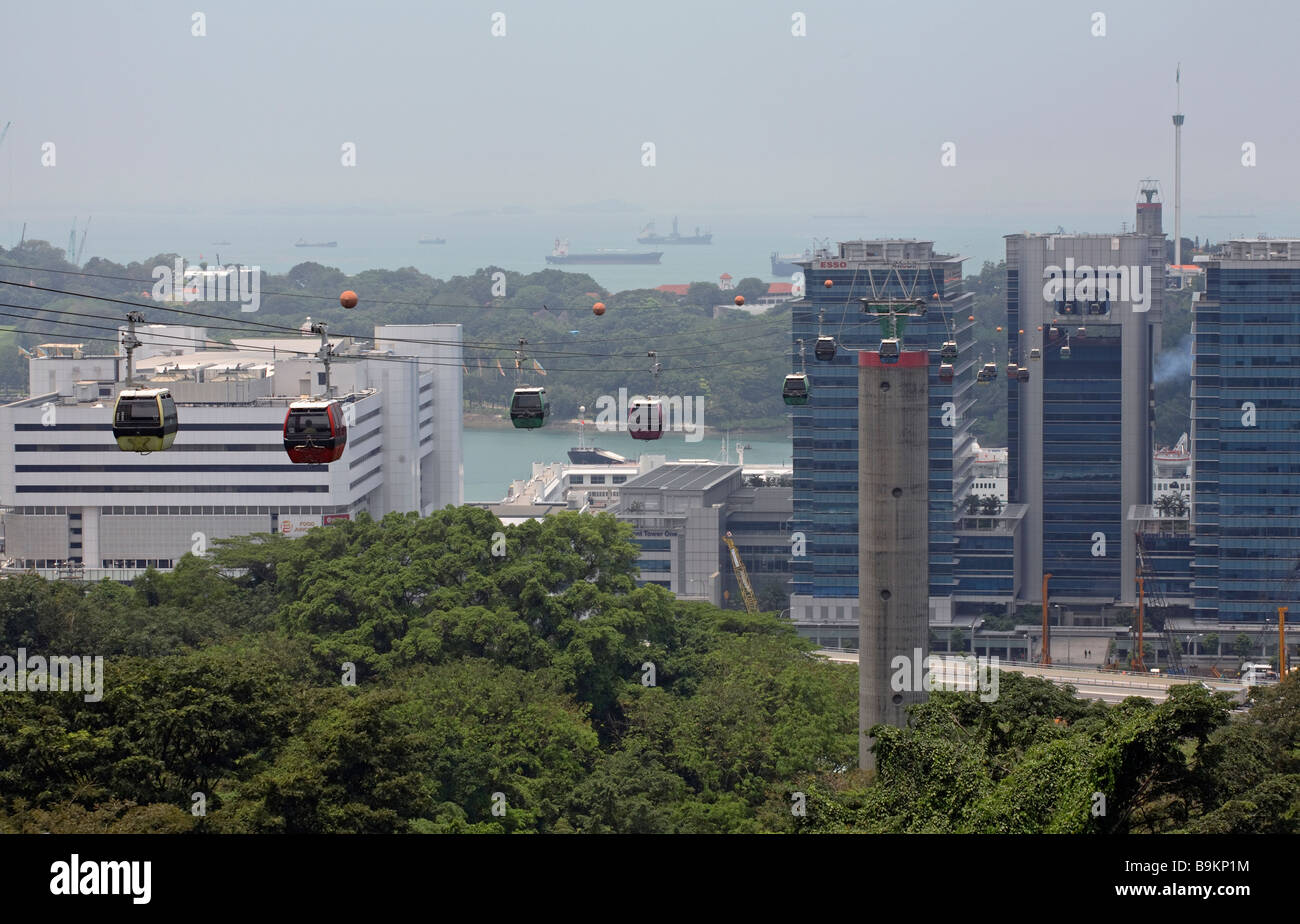 Cable Car connection with Sentosa Island, Singapore Stock Photo - Alamy