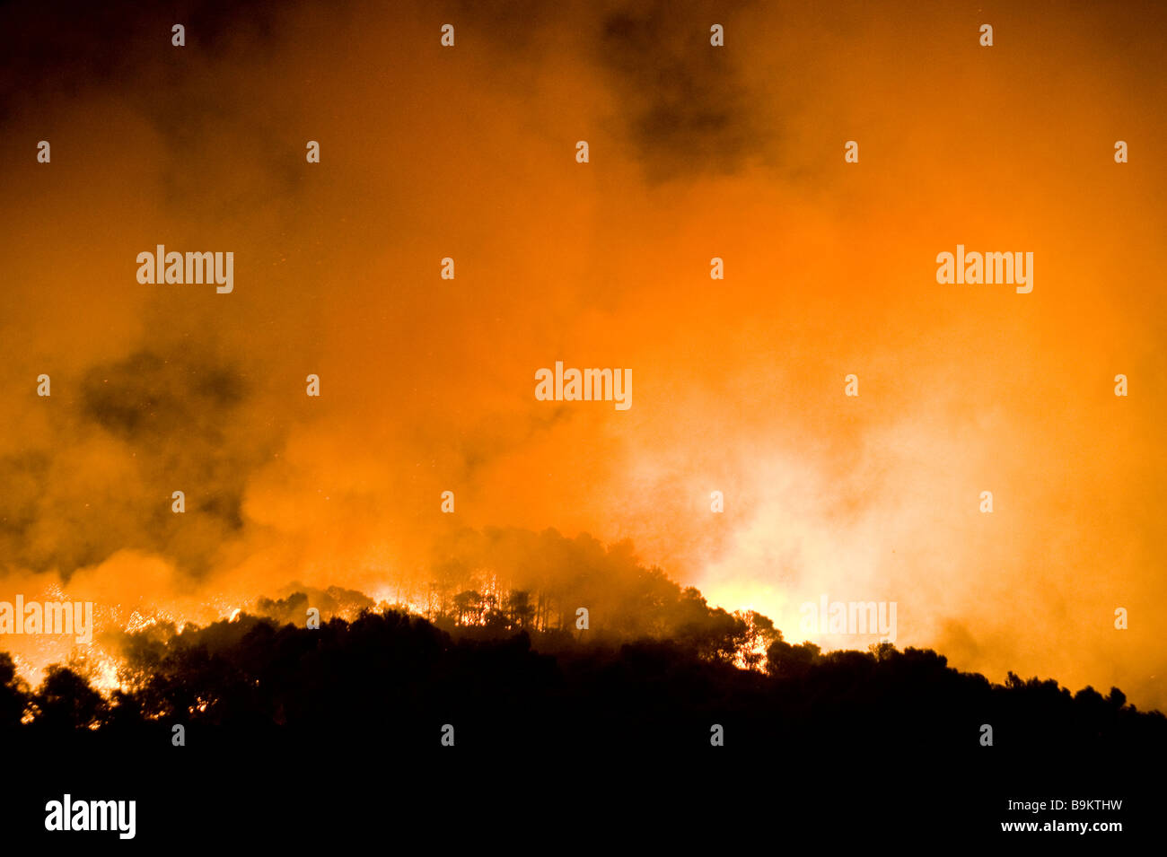 bushfire in the sierra de mijas Stock Photo