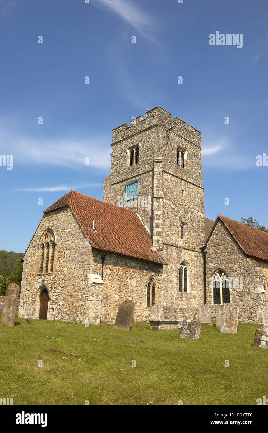 A rural church with blue sky in Kent England Stock Photo - Alamy