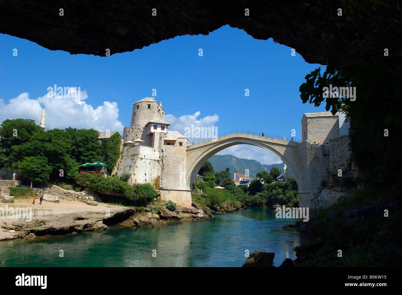 Bosnia and Herzegovina, Mostar, classified as World Heritage by UNESCO, Old Bridge (Stari most) Stock Photo