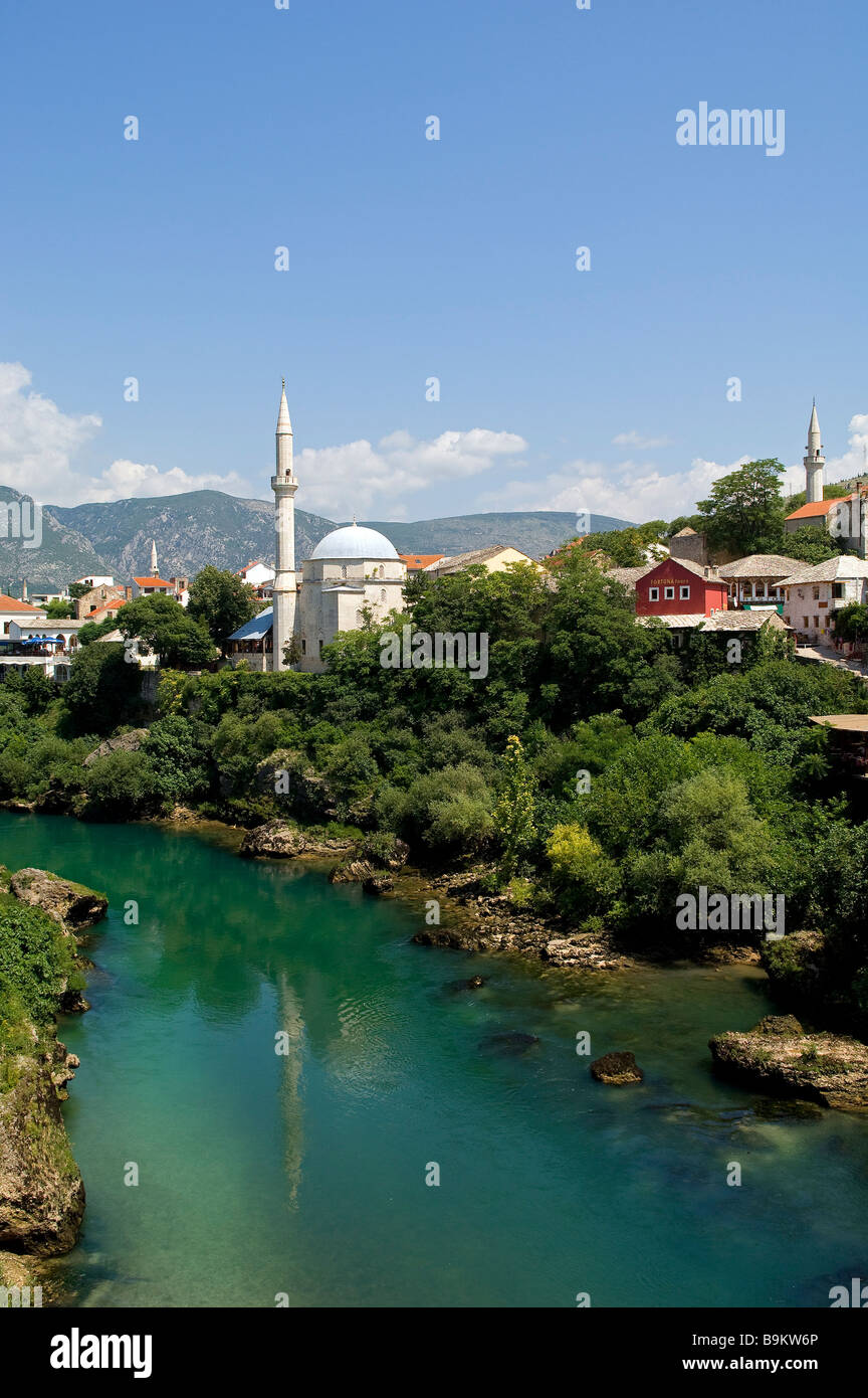 Bosnia and Herzegovina, Mostar, classified as World Heritage by UNESCO, Neretva river Stock Photo