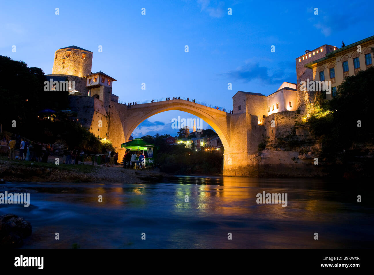 Bosnia and Herzegovina, Mostar, classified as World Heritage by UNESCO, Old Bridge (Stari most) Stock Photo