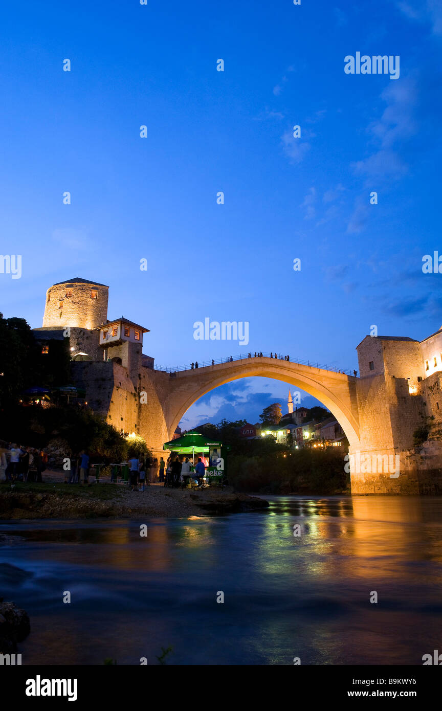 Bosnia and Herzegovina, Mostar, classified as World Heritage by UNESCO, Old Bridge (Stari most) Stock Photo