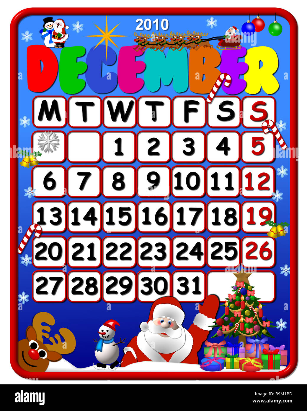 Calendar December 2010 Stock Photo Alamy