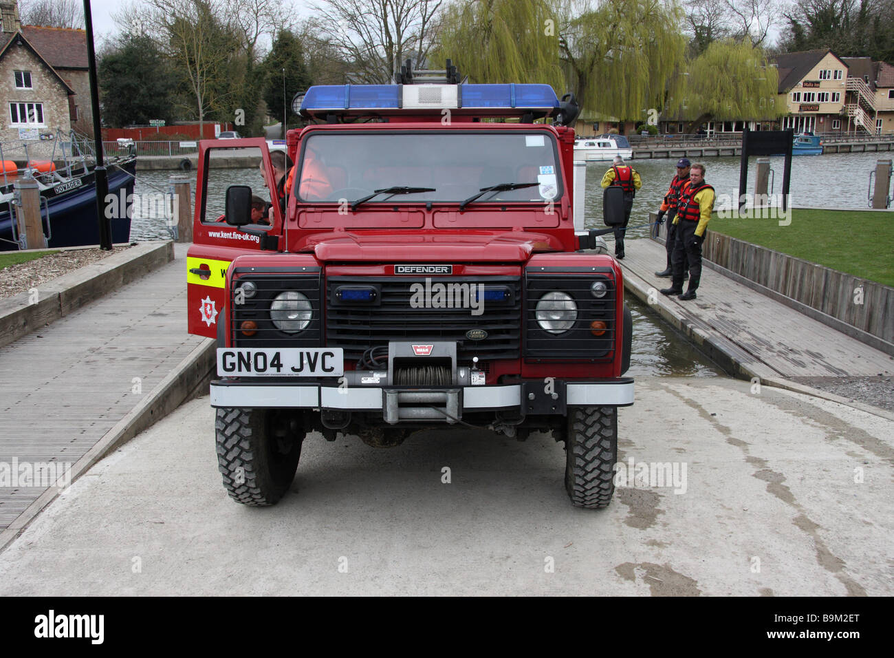 river medway fire engine service emergency equipment simulation training water vehicle Stock Photo