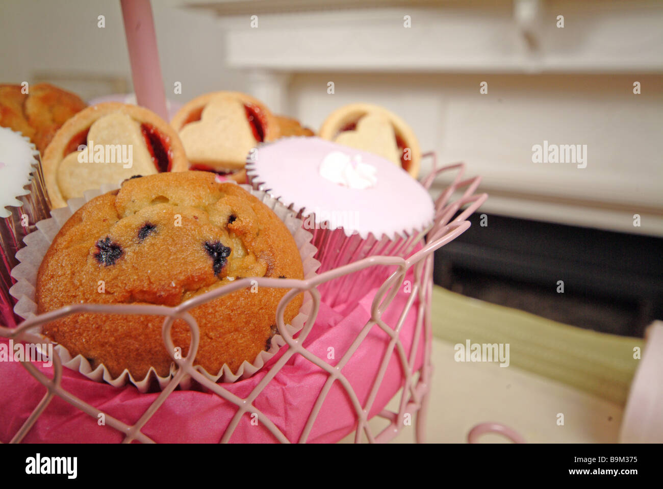basket of cakes Stock Photo