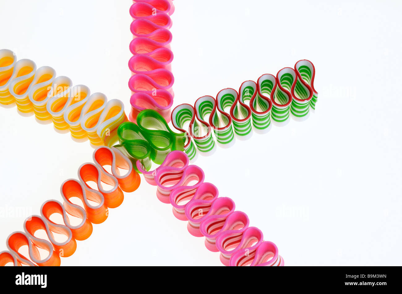 Diagonal strips of colorful thin ribbon candy Photograph by Reimar