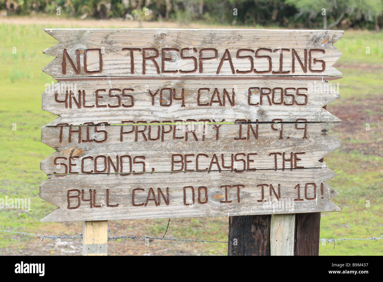 Funny trespassing sign hi-res stock photography and images - Alamy