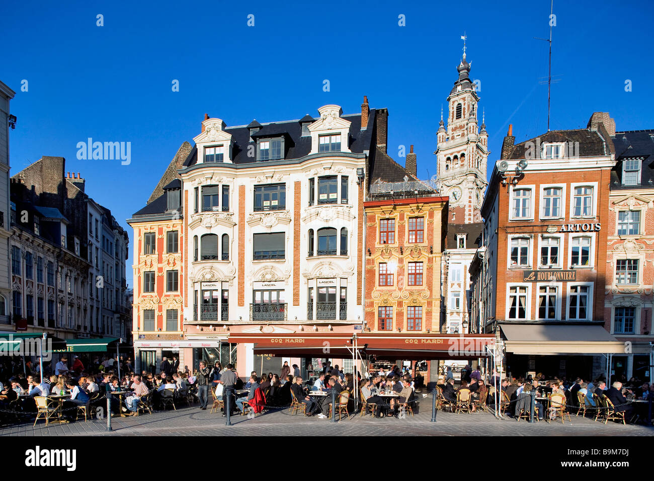 France Nord Lille Vieux Lille old Town Grand Place Stock Photo france-nord-lille-vieux-lille-old-town-grand-place-stock-photo