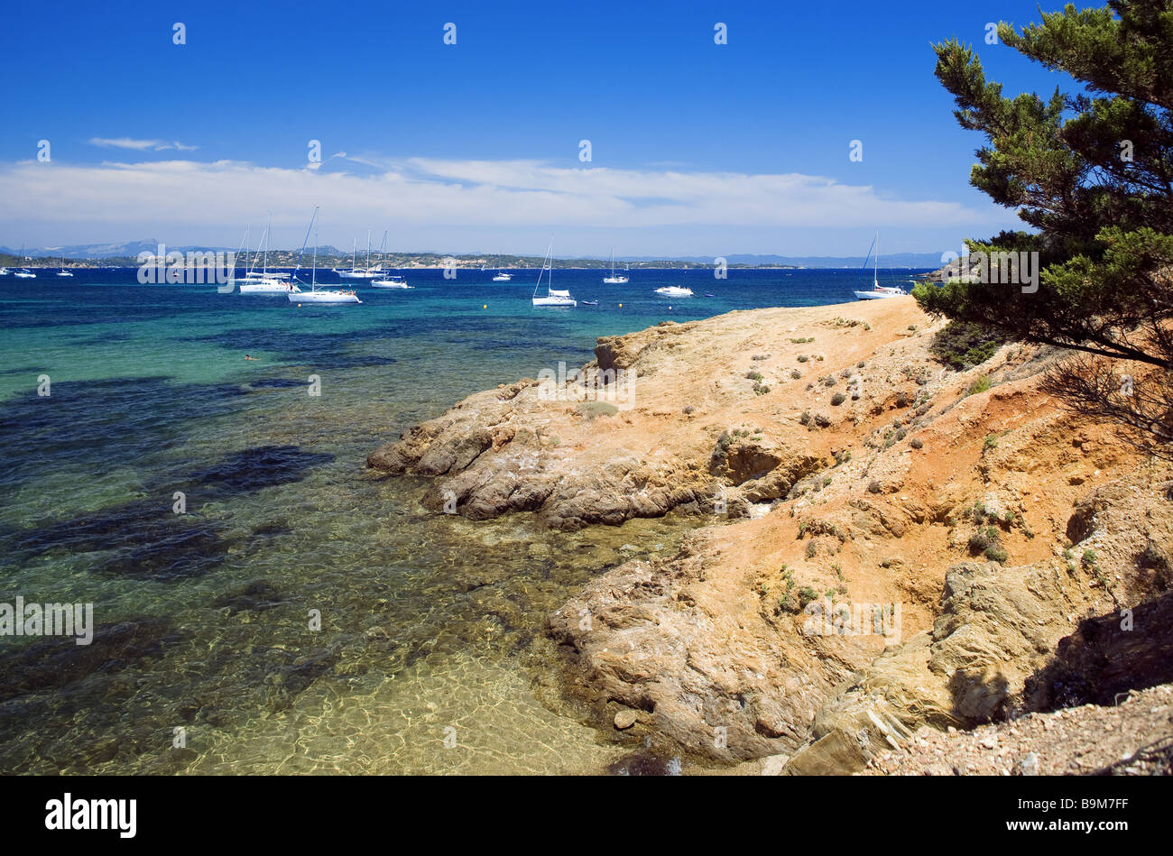 France, Var, Ile De Porquerolles, Plage Du Langoustier Stock Photo - Alamy