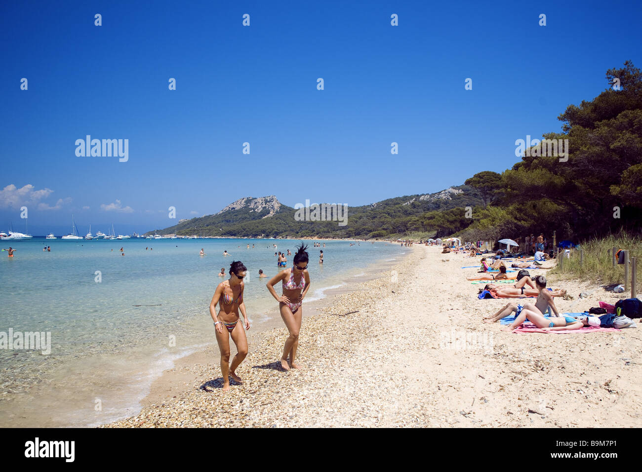 France Var Ile De Porquerolles Plage Notre Dame Stock