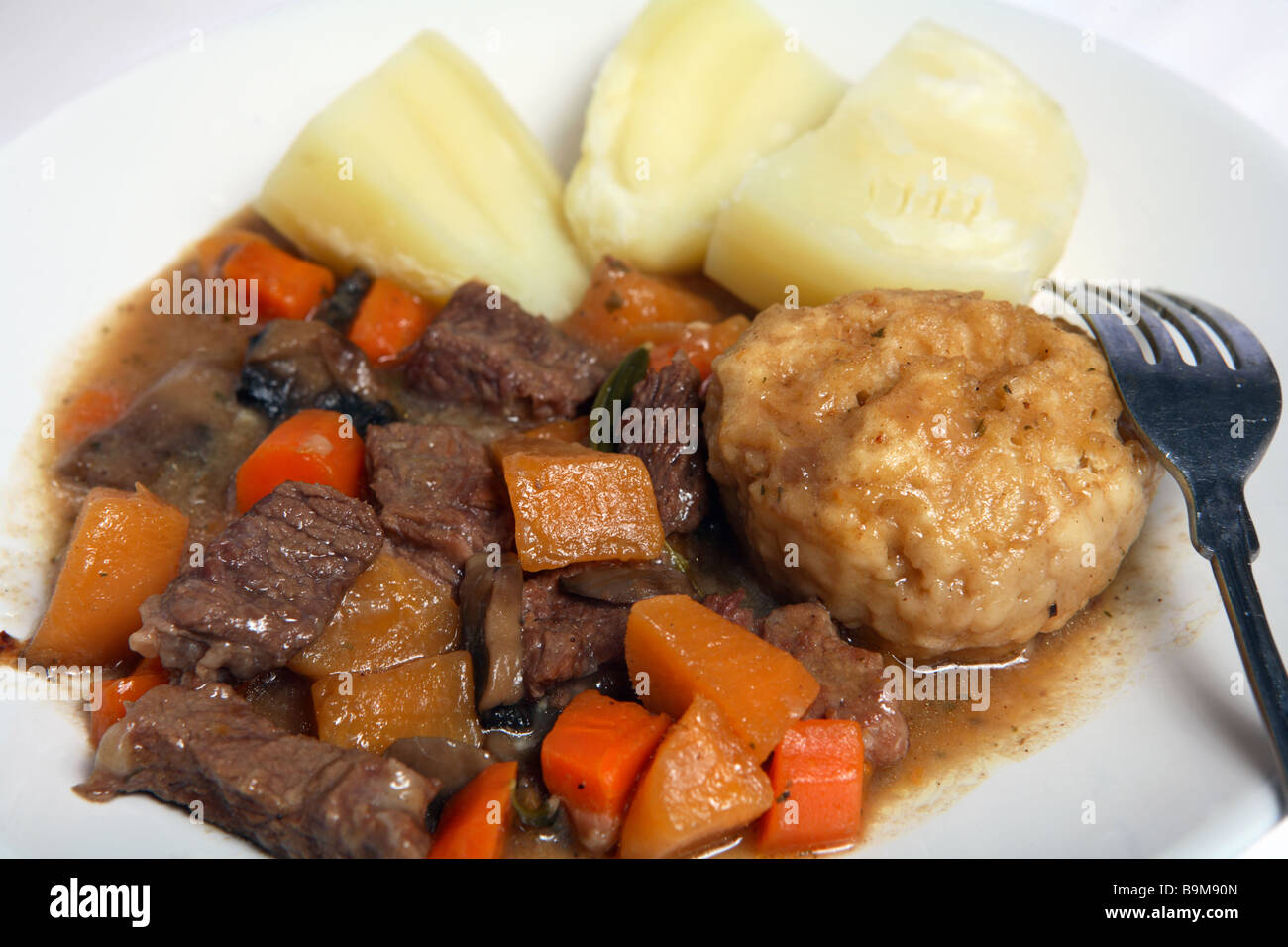 A typical Englishstyle beef stew,containing carrots,swede (rutabaga