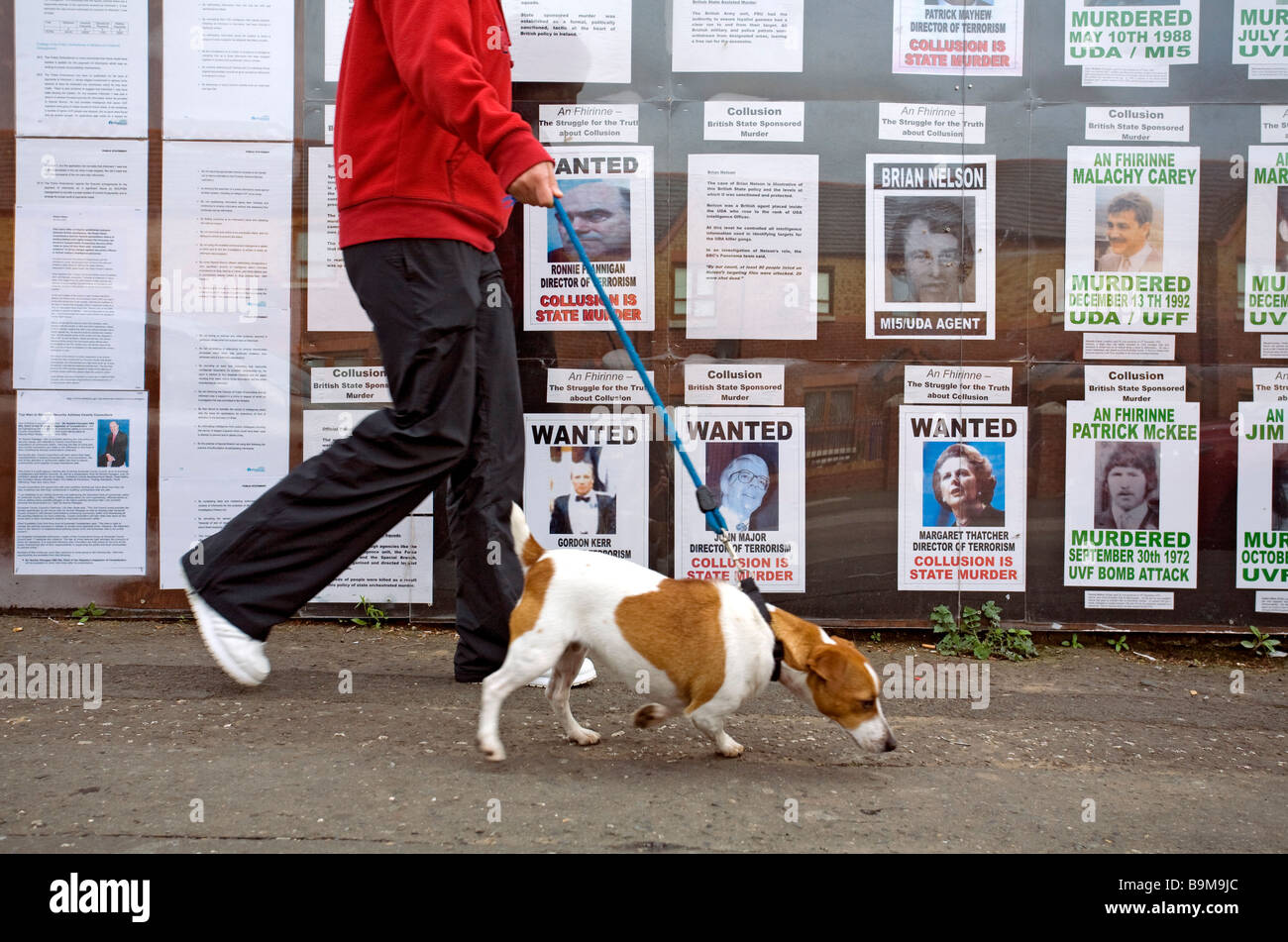 United Kingdom, Northern Ireland, Belfast, Catholic Falls area, walker