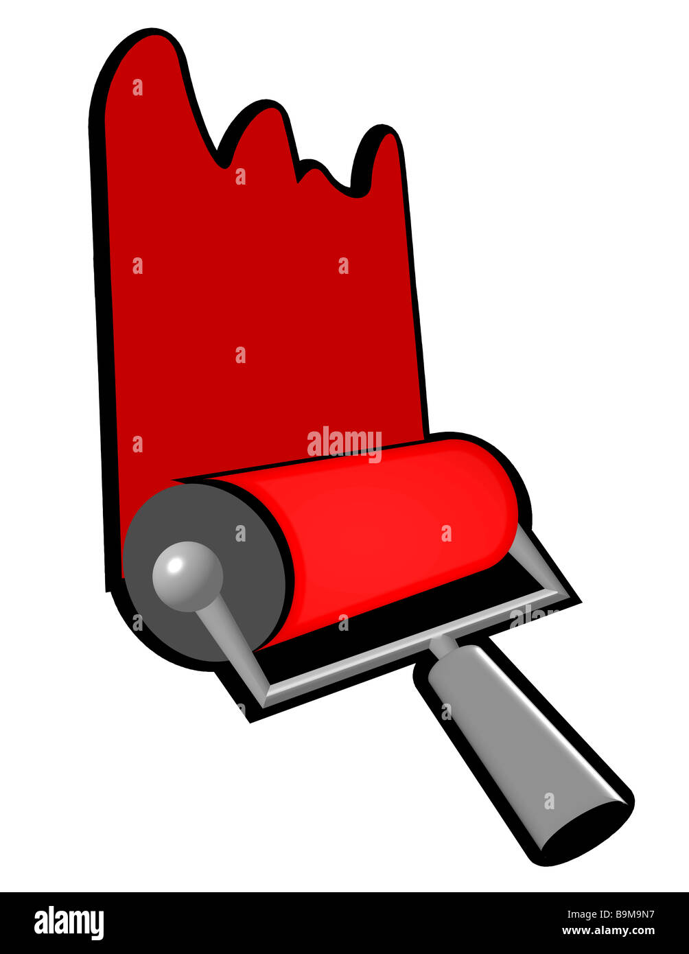 red paint roller Stock Photo - Alamy