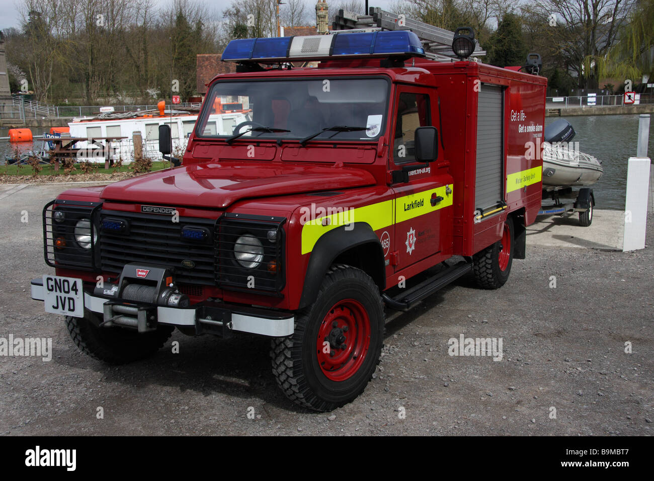 river medway fire engine service emergency equipment simulation training water vehicle firemen Stock Photo