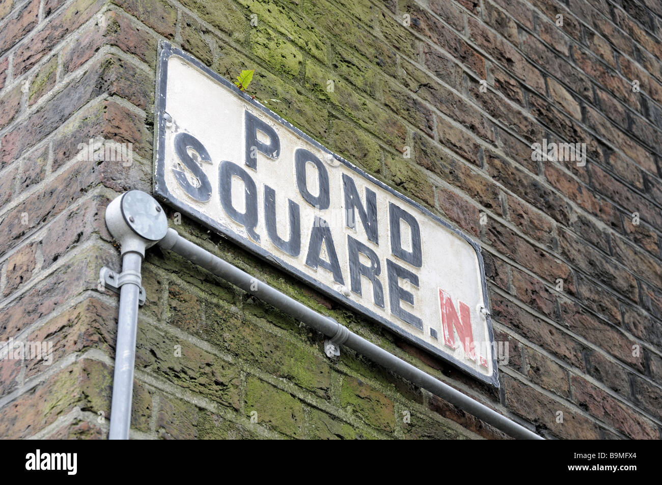 Pond Square street sign Highgate Village London England UK Stock Photo
